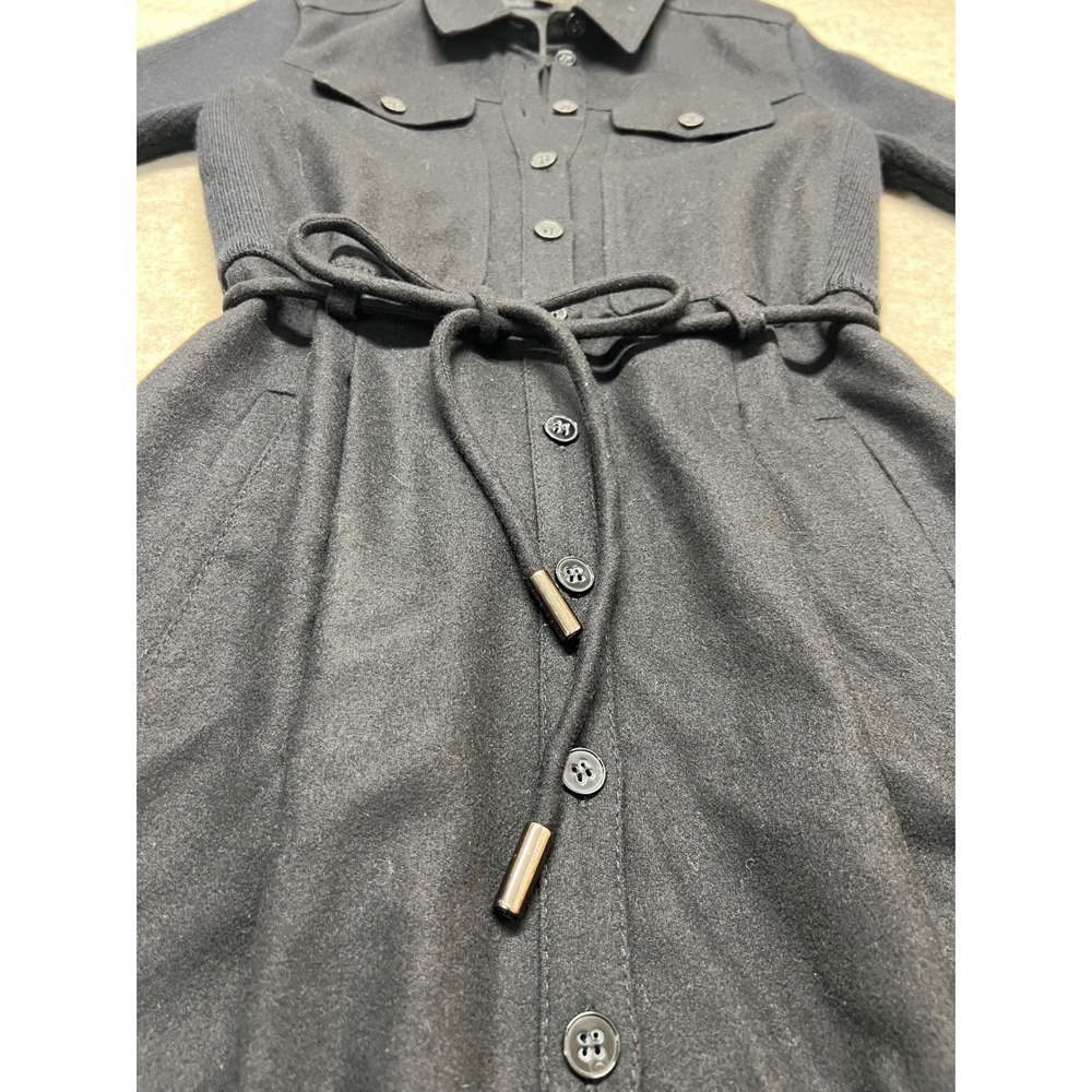 BOSS Hugo Boss Black Collared Belted Shirt Dress Short Sleeve Womens Size XS (2) - Picture 6 of 9